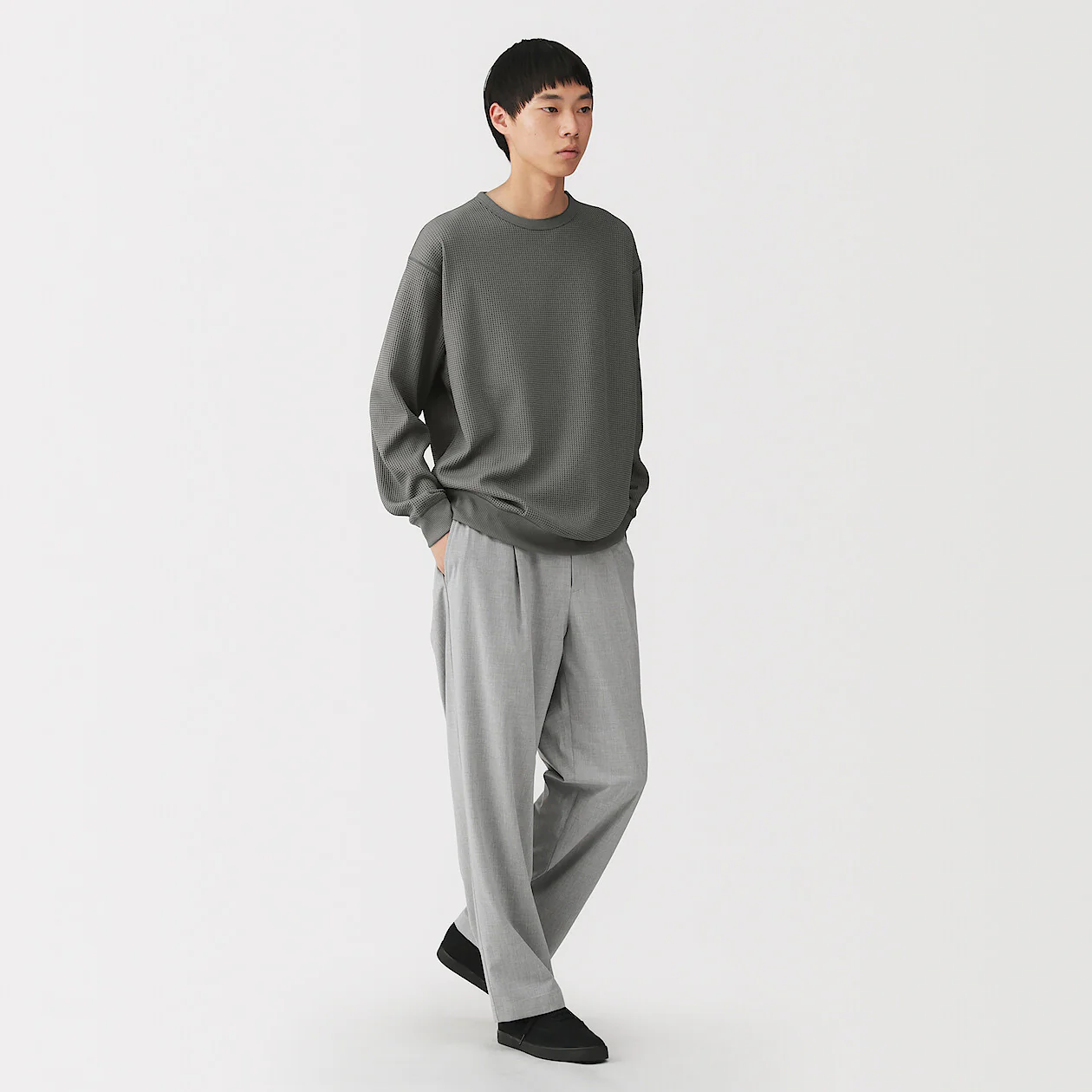 UV Protection Quick Dry Waffle Crewneck Long Sleeve T-Shirt - Image 47