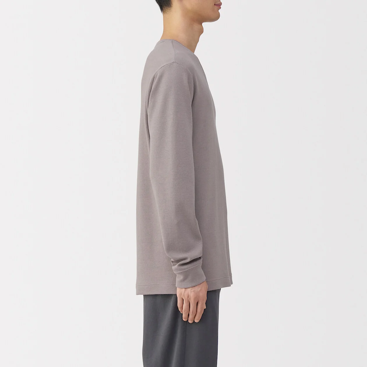 Warm Cotton and Wool V-Neck Long Sleeve T-Shirt - Image 17