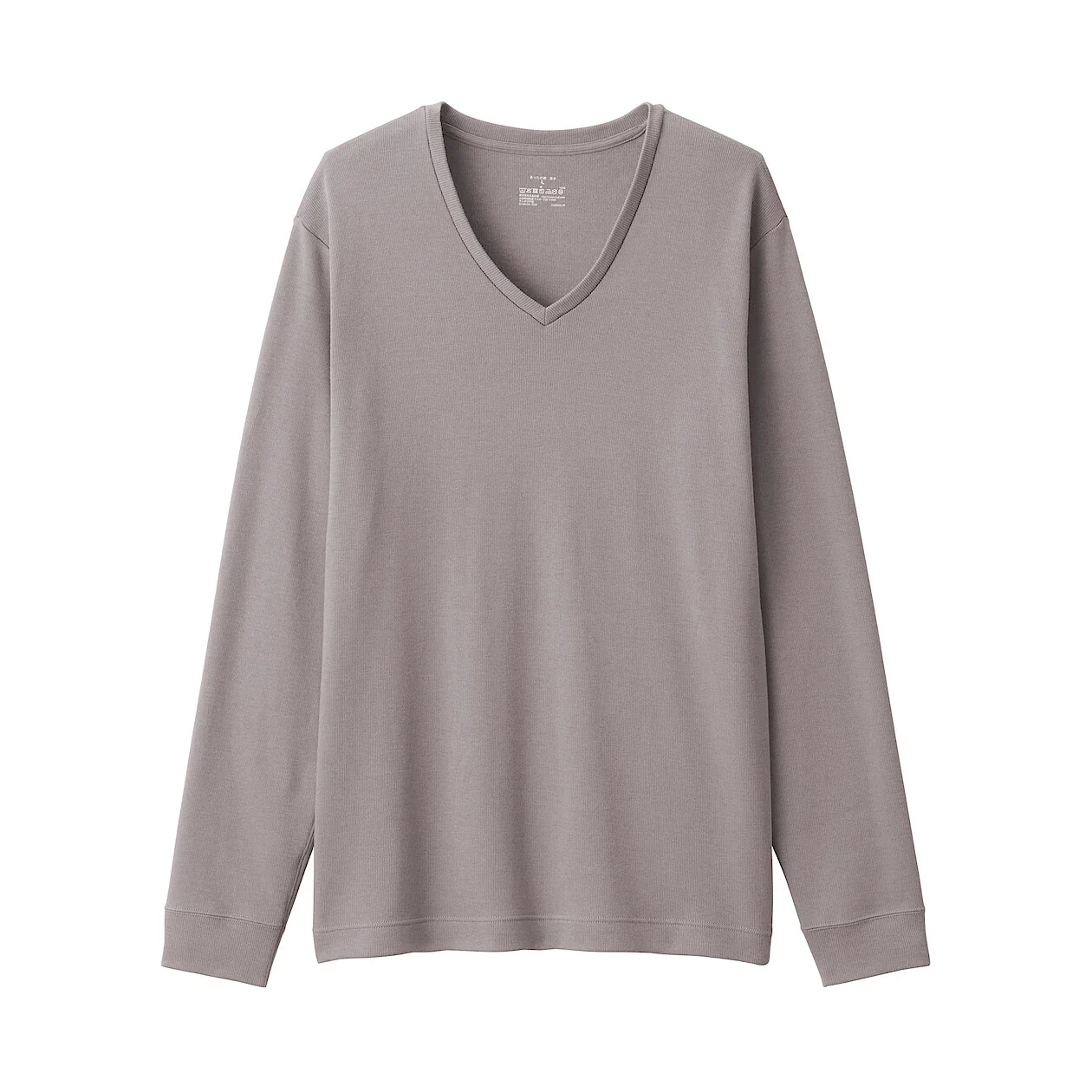 Warm Cotton and Wool V-Neck Long Sleeve T-Shirt - Image 20