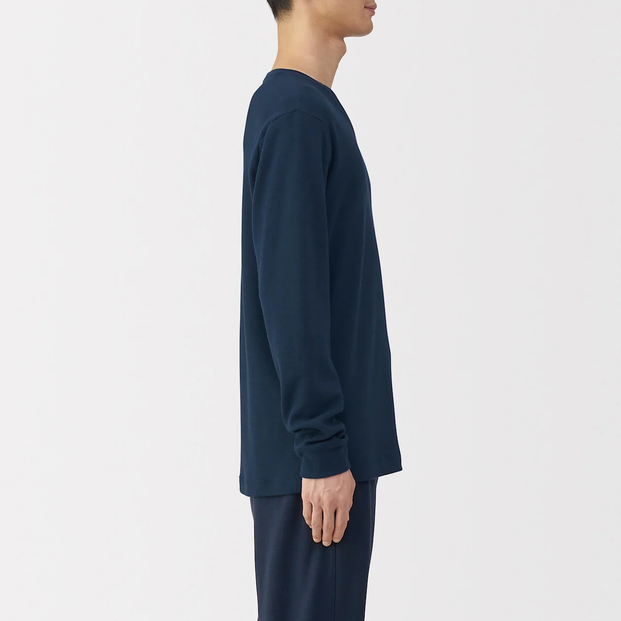 Warm Cotton and Wool V-Neck Long Sleeve T-Shirt - Image 3