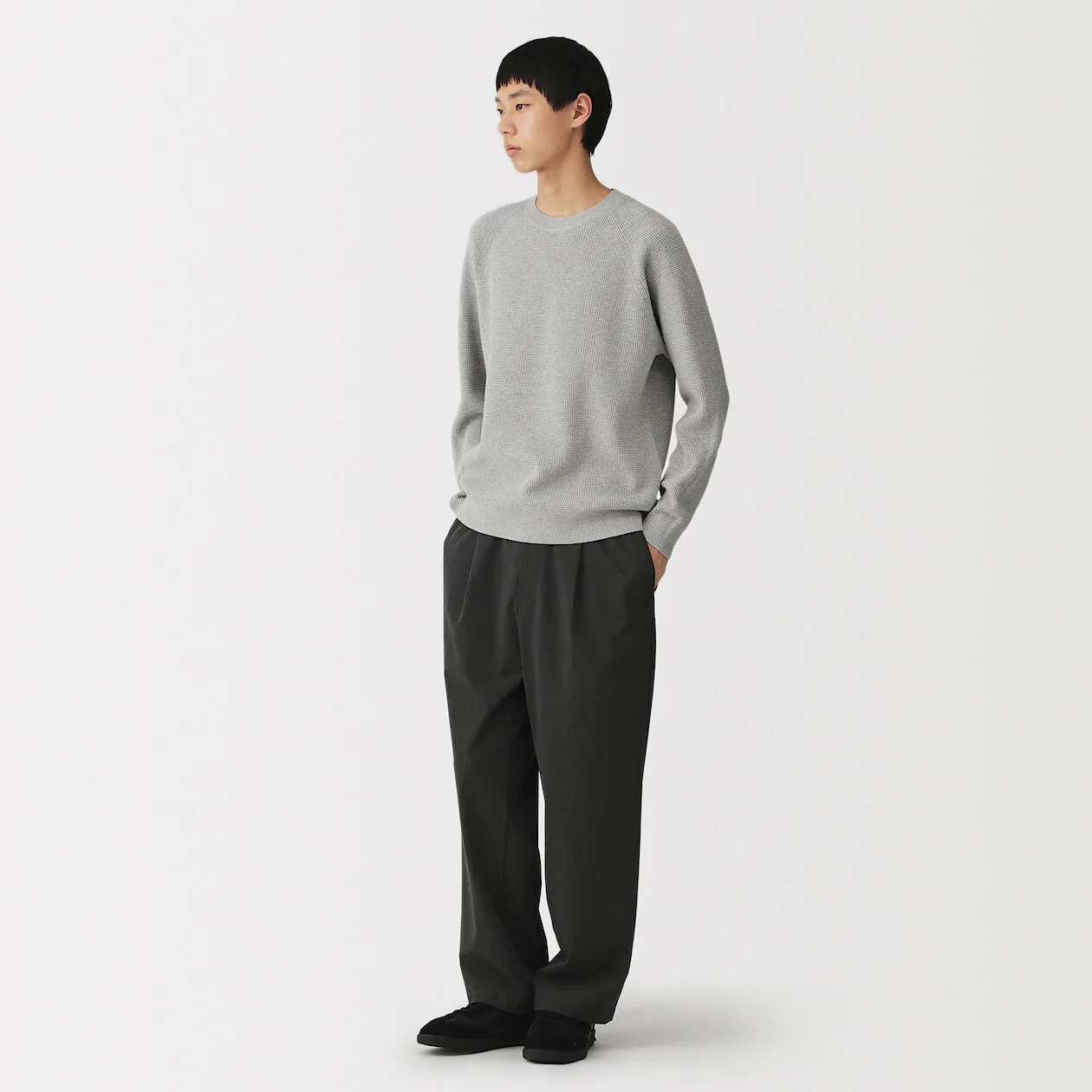 Washable Waffle Crewneck Sweater - Image 3