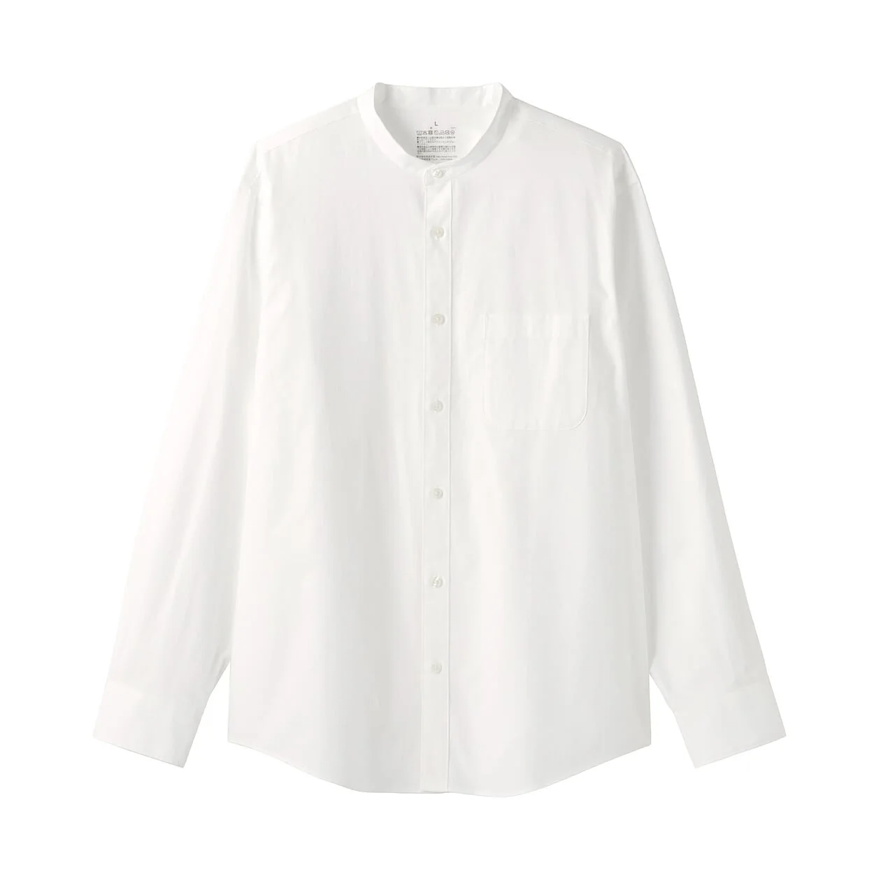 Washed Broadcloth Stand Collar Long-Sleeve Shirt - Image 12