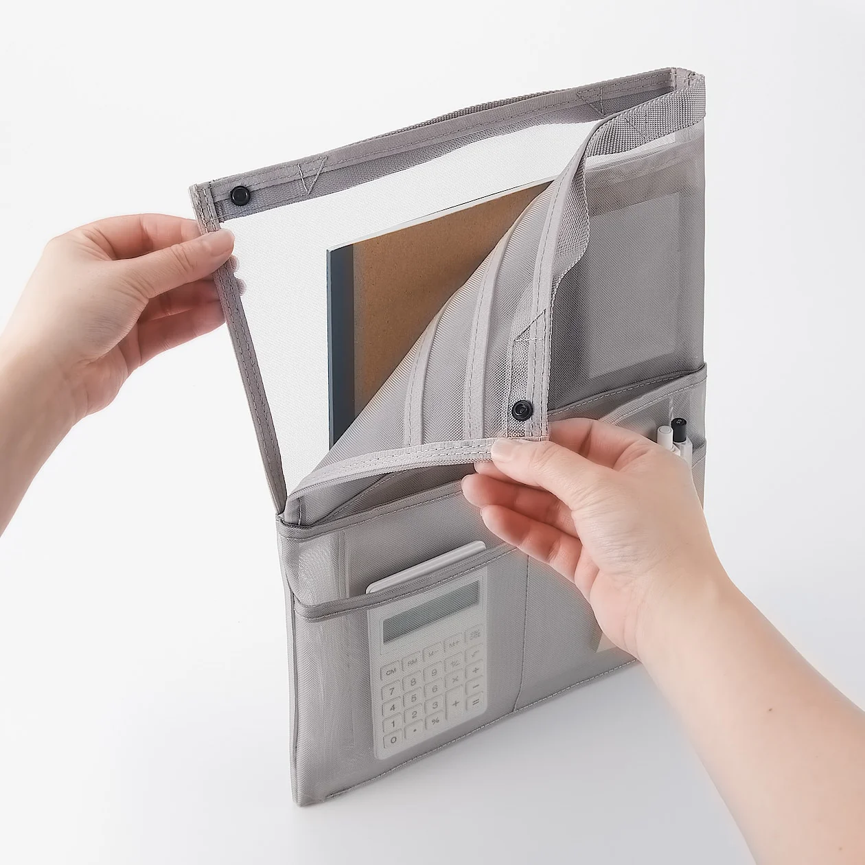 Nylon Mesh Bag Organiser - A4 Vertical - Grey