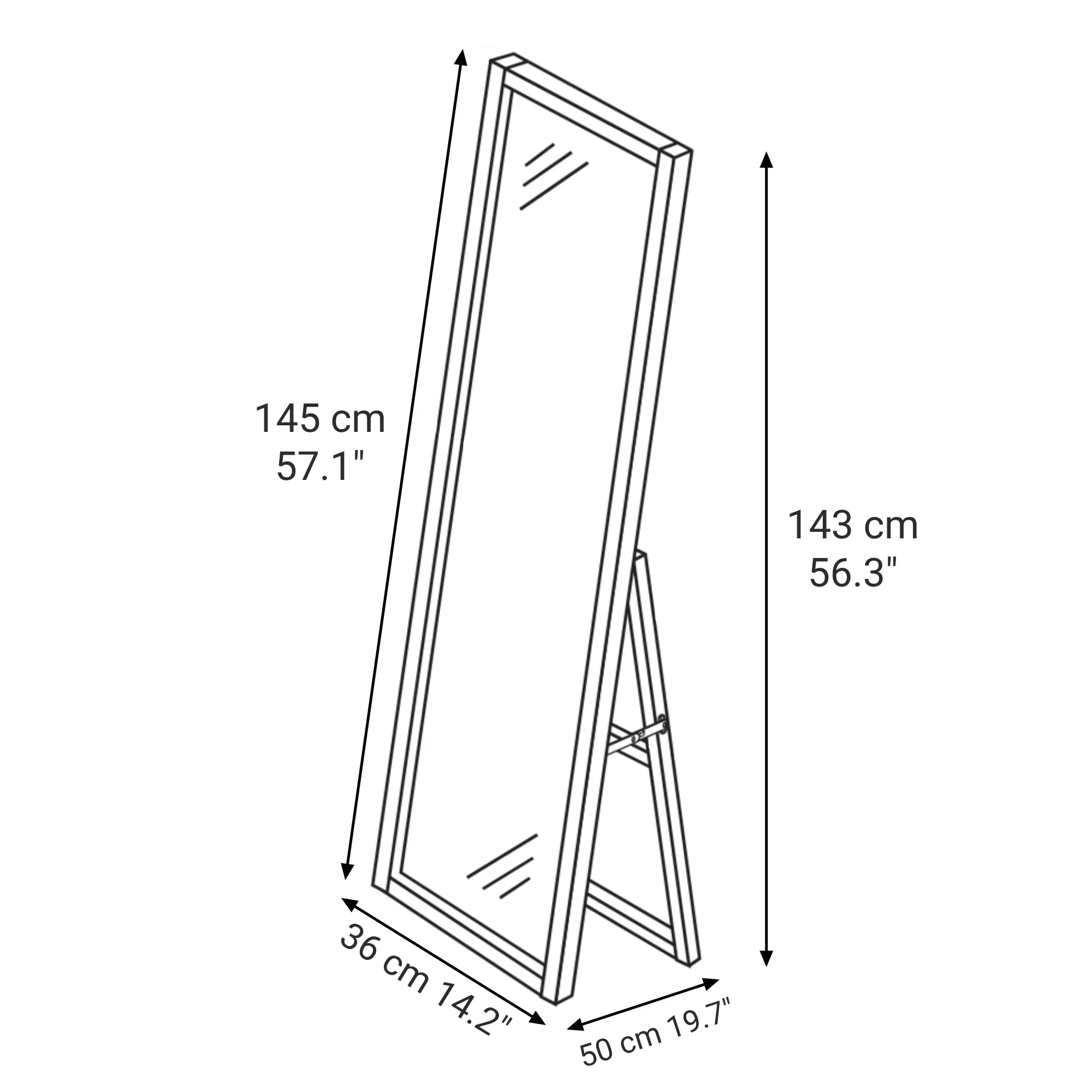 Pine Wood Mirror with Stand - Image 6