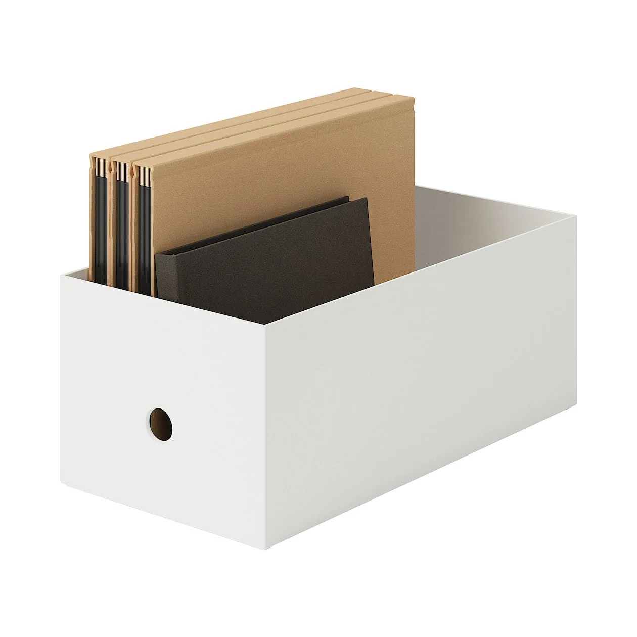 Polypropylene File Box - White Grey 1/2 Wide - Image 4