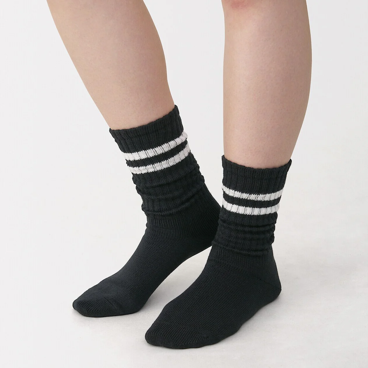 Right Angle Loose Top Striped Rib Socks - Image 9