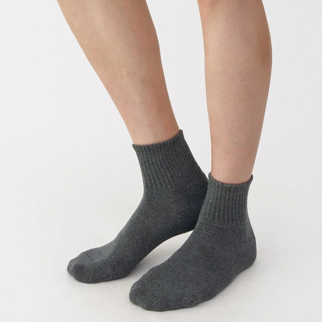 Right Angle Pile Short Socks - Melange - Image 4