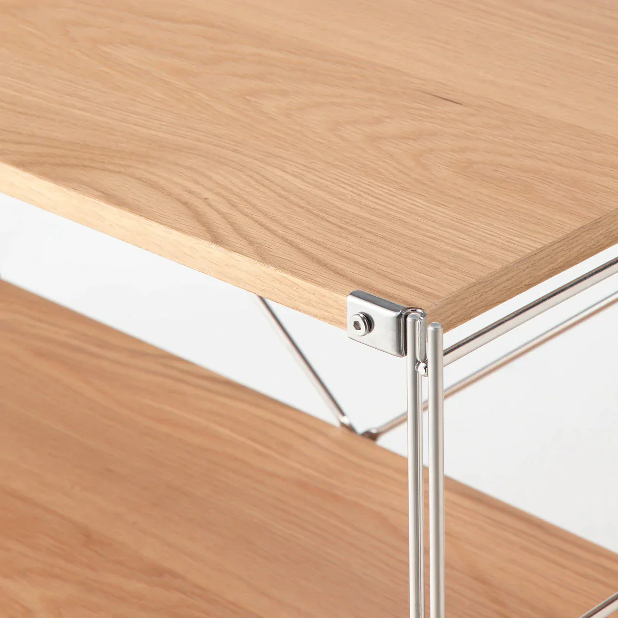 Oak Stainless Steel Unit Shelf Set - Medium - Image 4