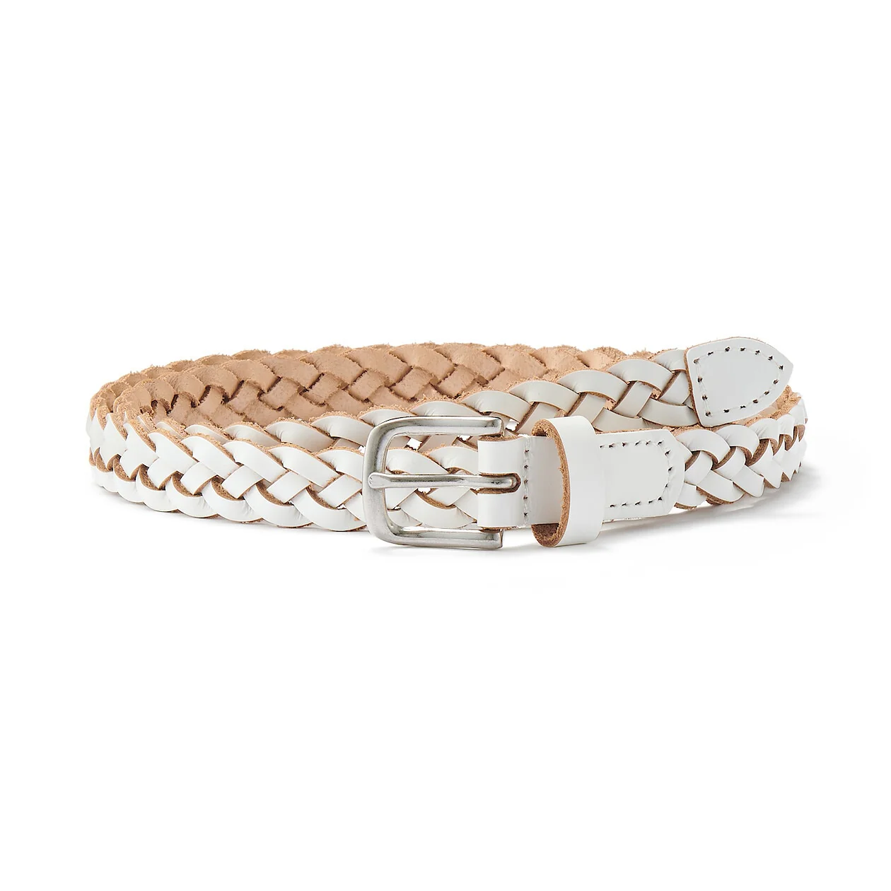 Vegetable Tanned Hand-Knitted Leather Belt - Narrow - Image 2