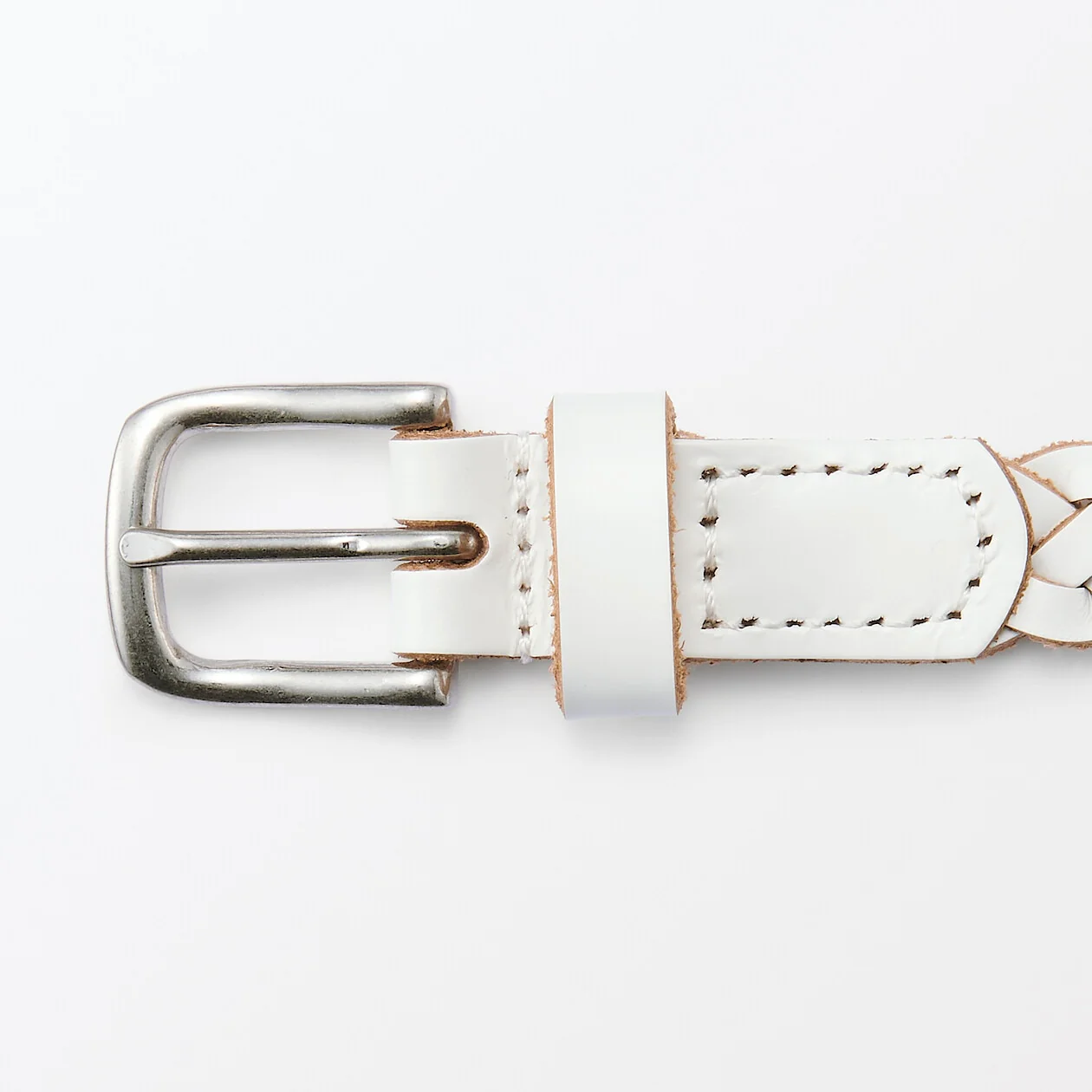 Vegetable Tanned Hand-Knitted Leather Belt - Narrow - Image 3