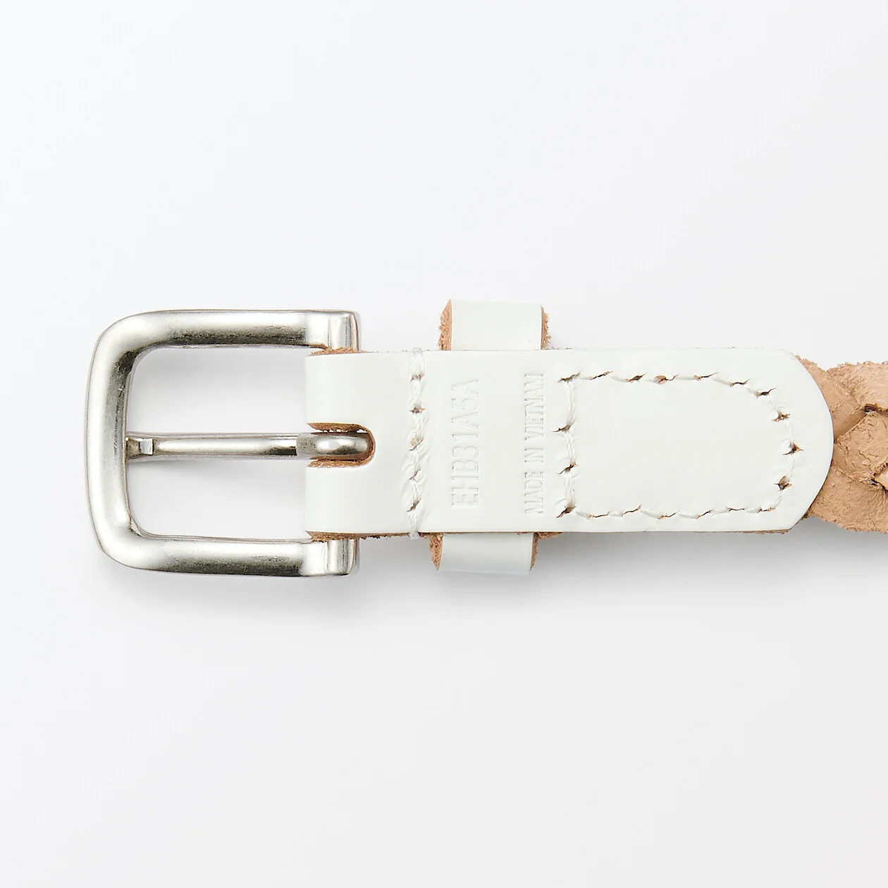 Vegetable Tanned Hand-Knitted Leather Belt - Narrow - Image 4
