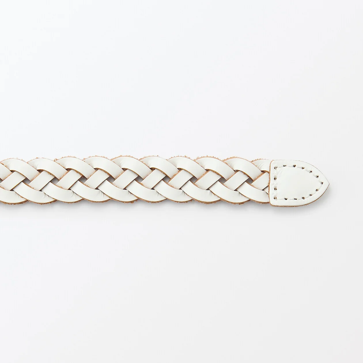 Vegetable Tanned Hand-Knitted Leather Belt - Narrow - Image 5