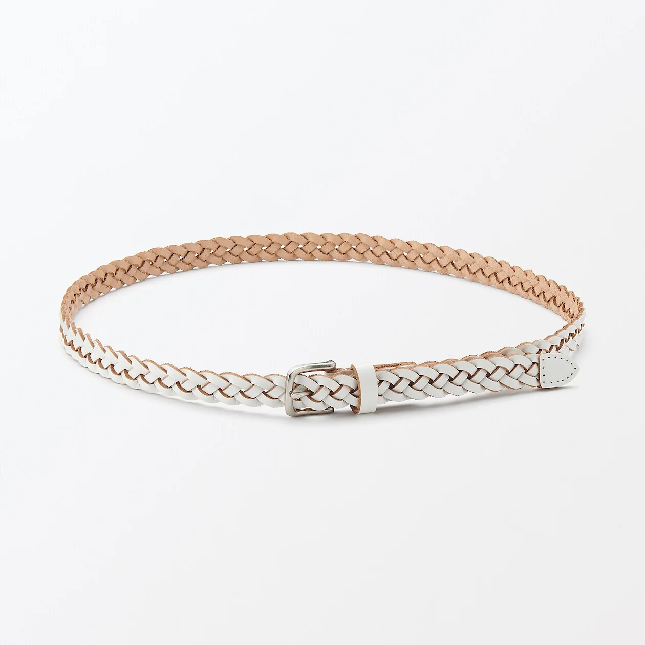 Vegetable Tanned Hand-Knitted Leather Belt - Narrow - Image 6
