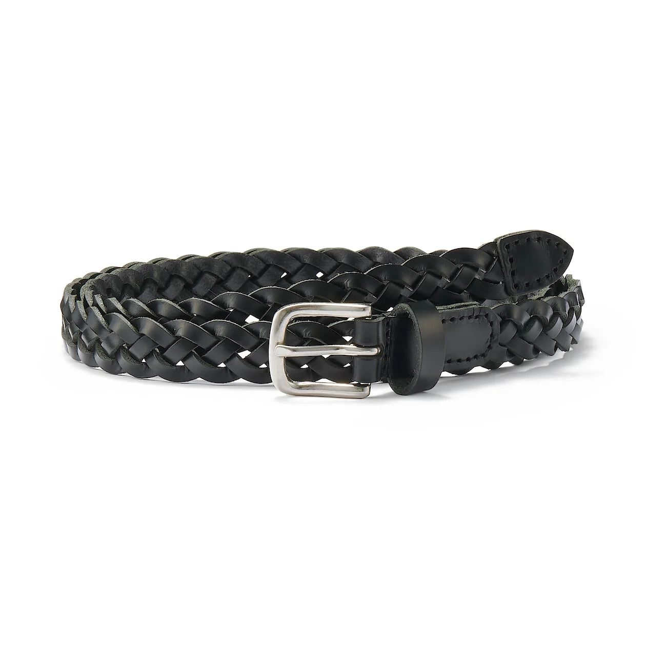 Vegetable Tanned Hand-Knitted Leather Belt - Narrow - Image 8