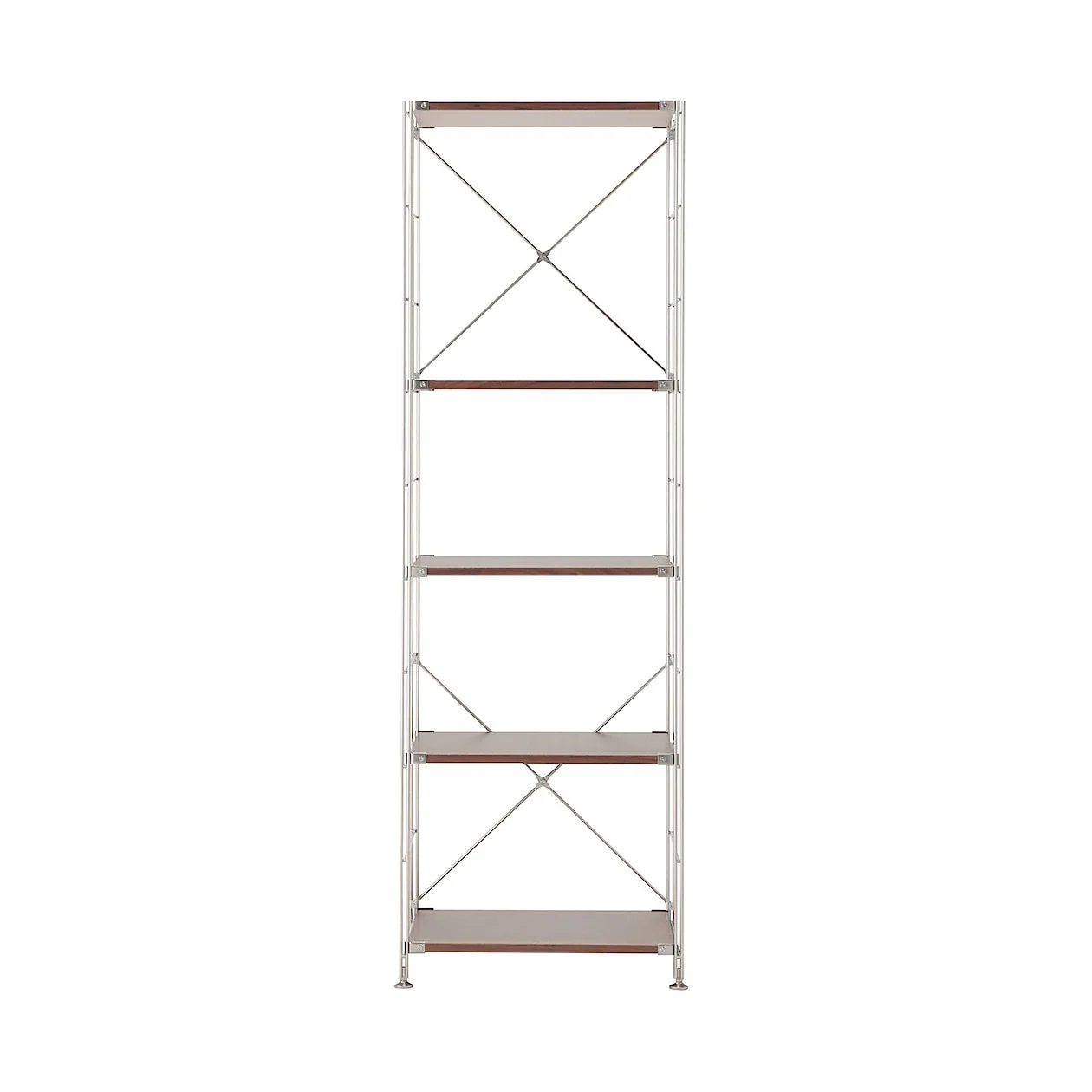 Walnut Stainless Steel Unit Shelf Set - Large
