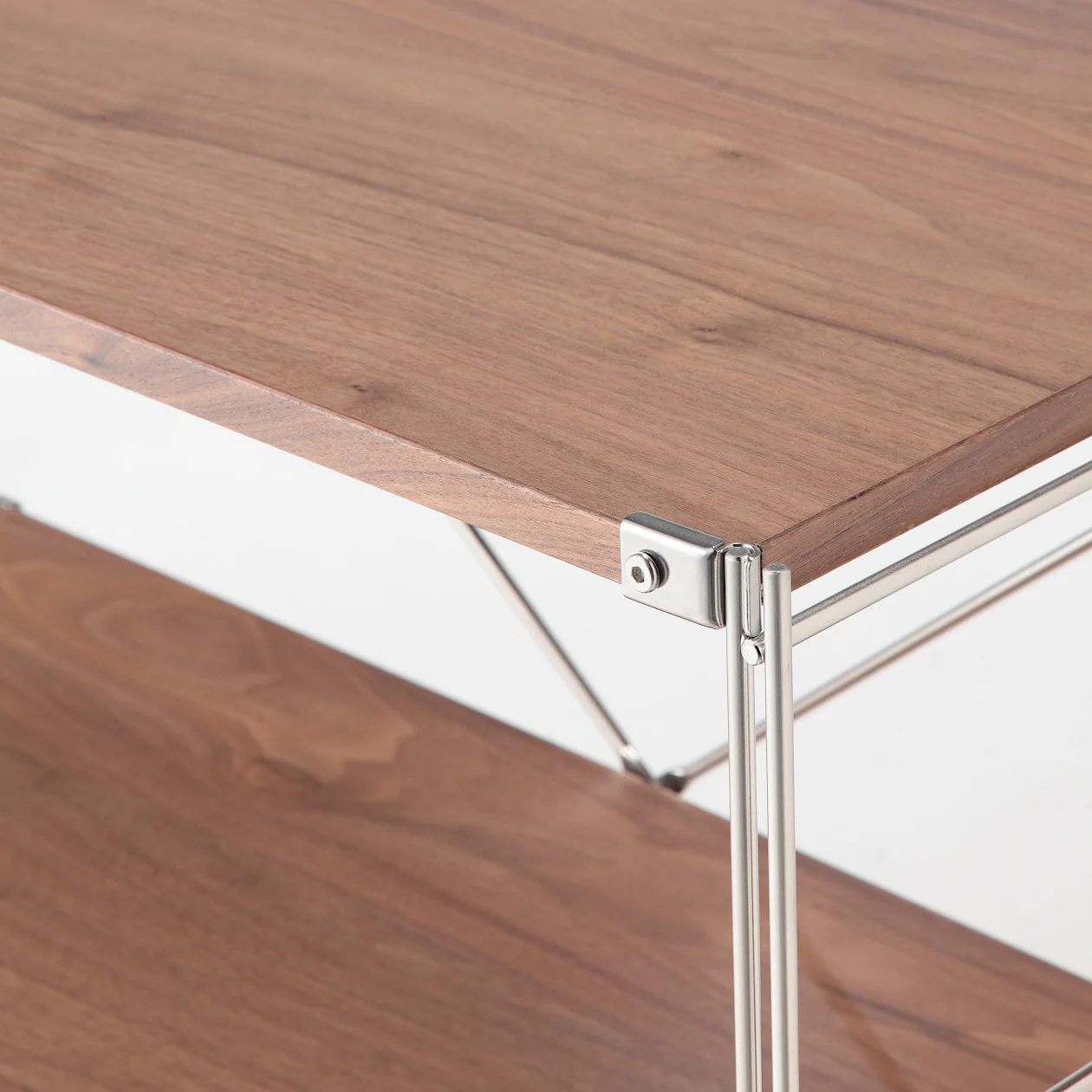 Walnut Stainless Steel Unit Shelf Set - Large - Image 2