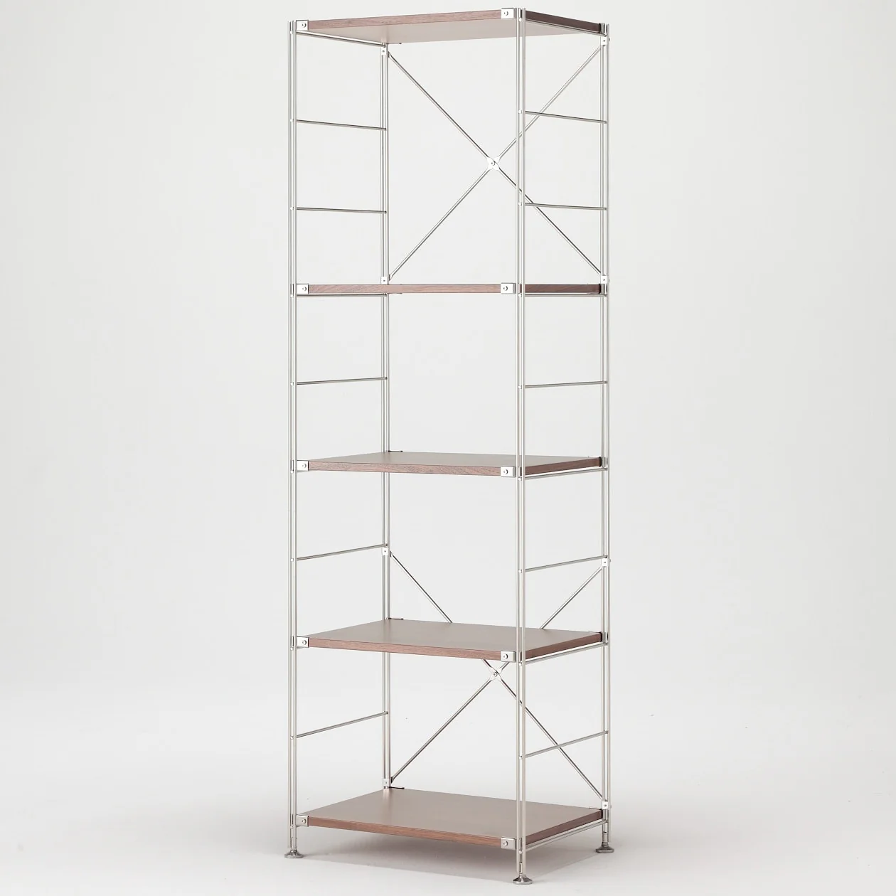 Walnut Stainless Steel Unit Shelf Set - Large - Image 4