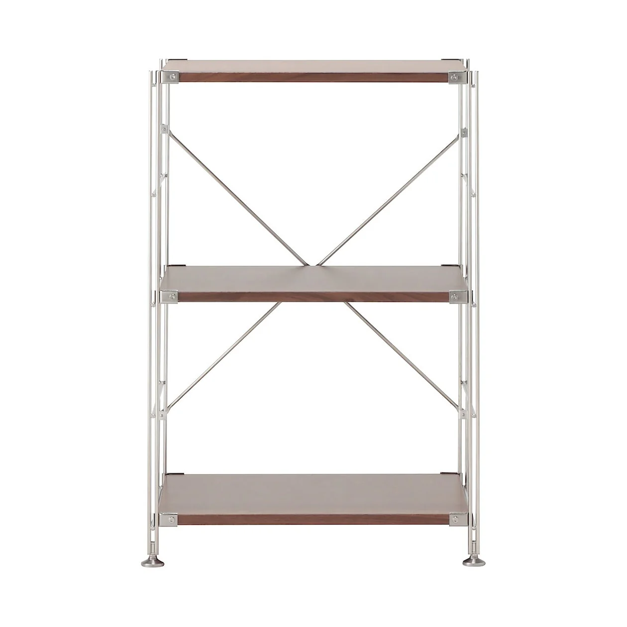 Walnut Stainless Steel Unit Shelf Set - Small