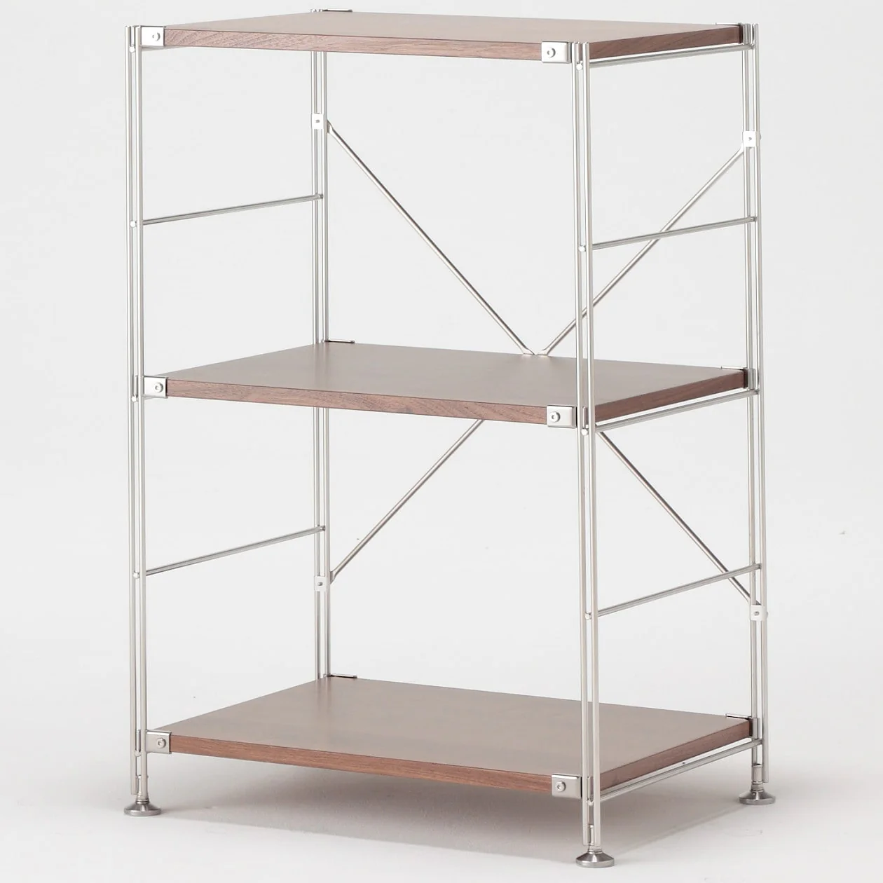 Walnut Stainless Steel Unit Shelf Set - Small - Image 4