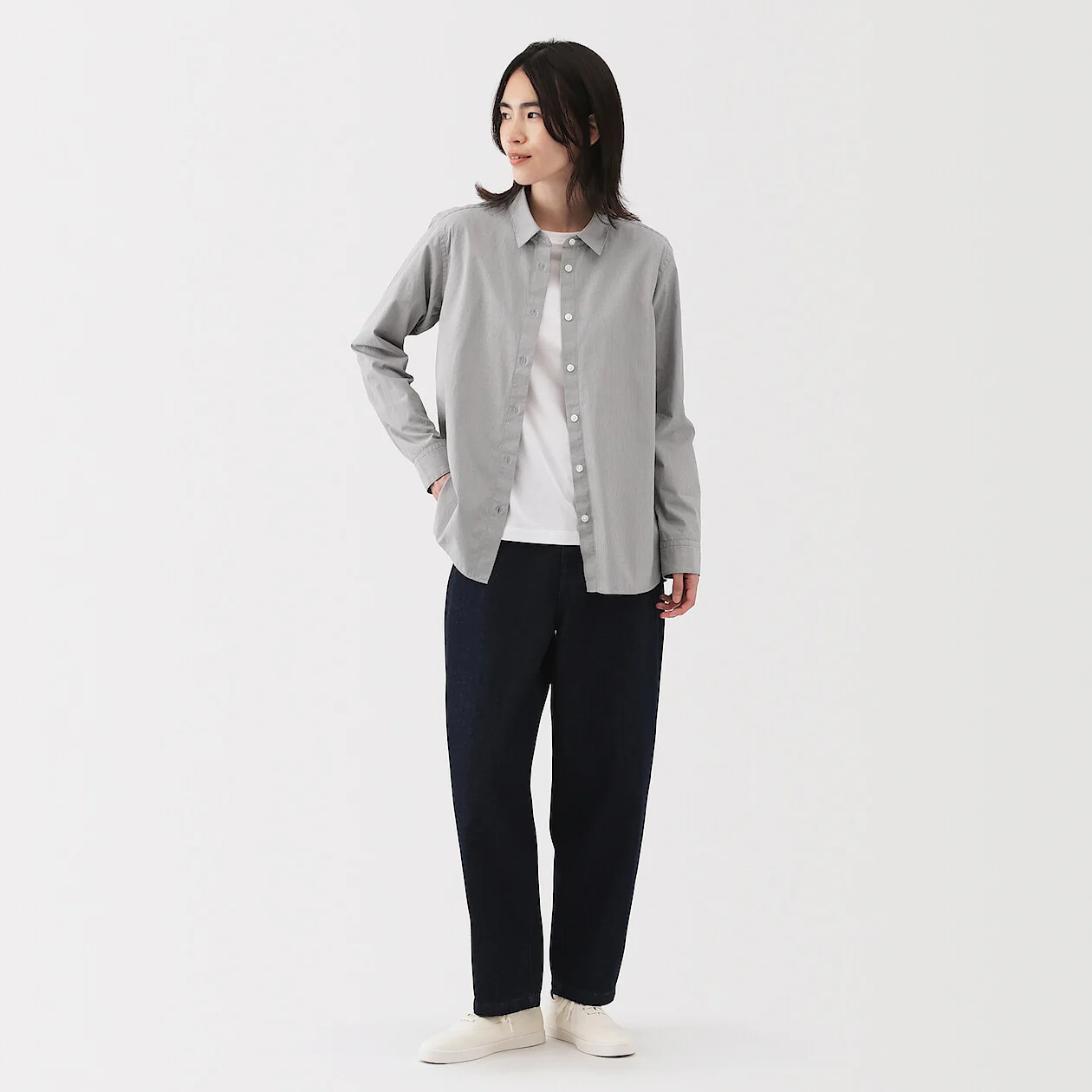 Washed Broadcloth 100% Cotton Long Sleeve Shirt - Image 18