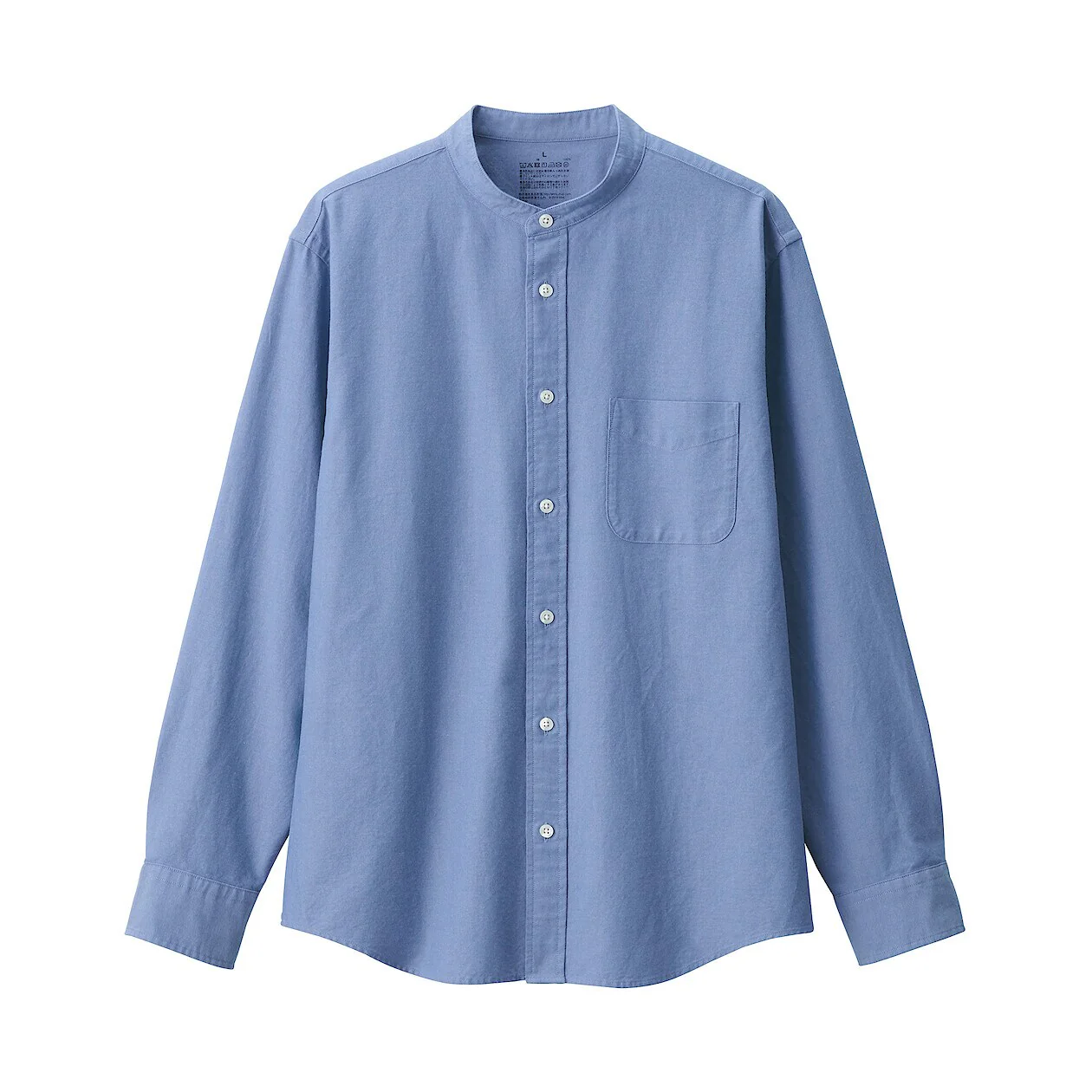 Washed Oxford 100% Cotton Stand Collar Shirt - Image 7