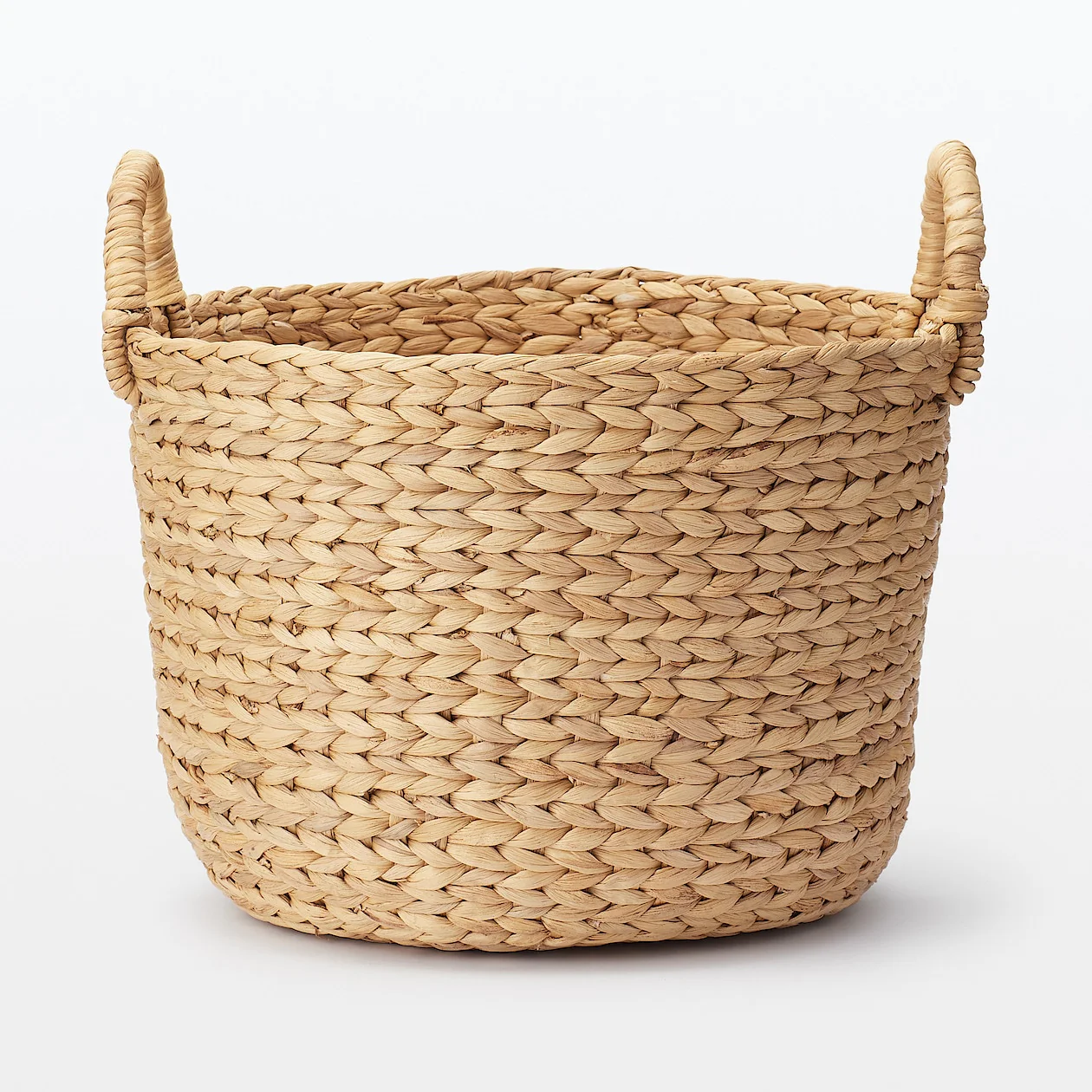 Water Hyacinth Round Basket with Handles - Image 3