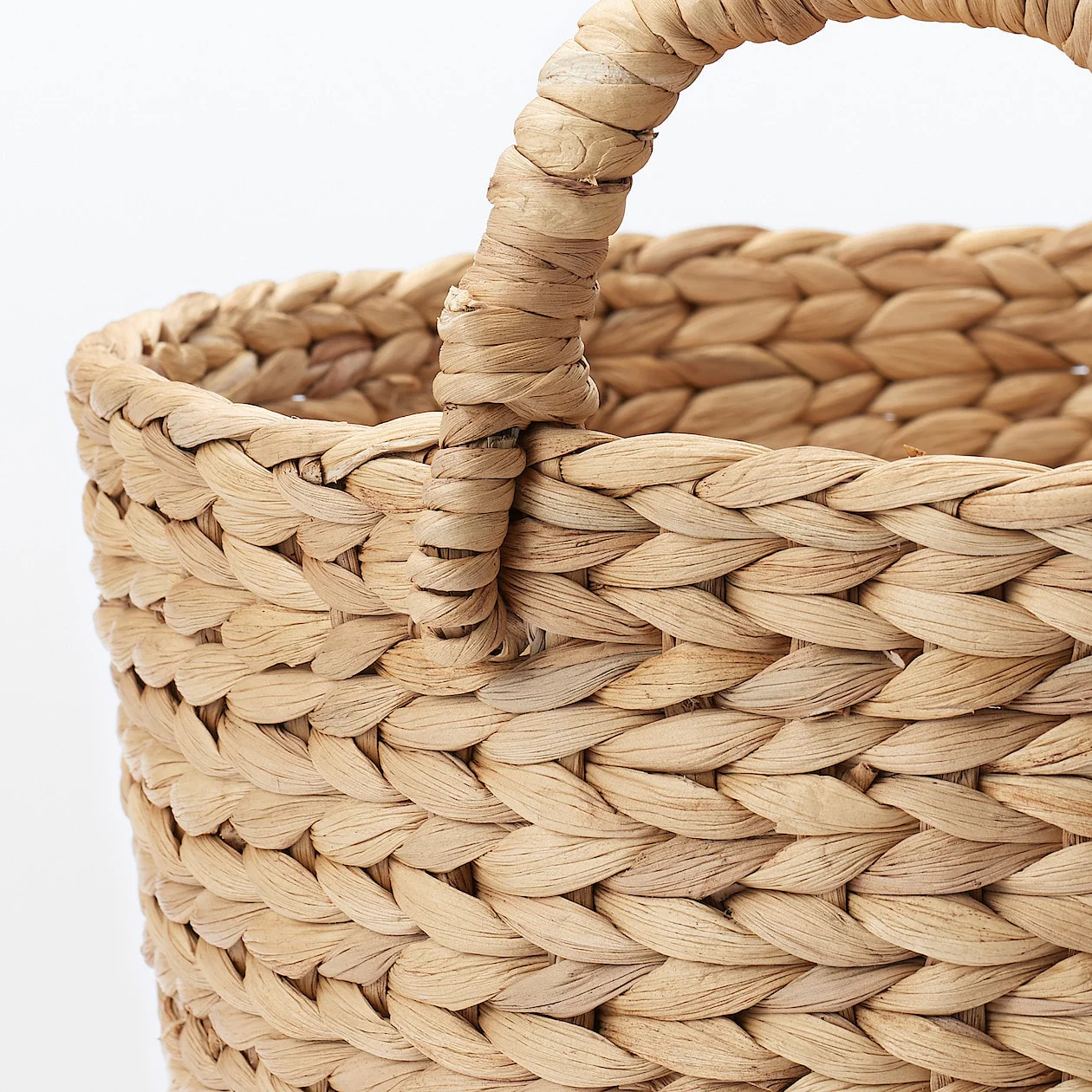 Water Hyacinth Round Basket with Handles - Image 5