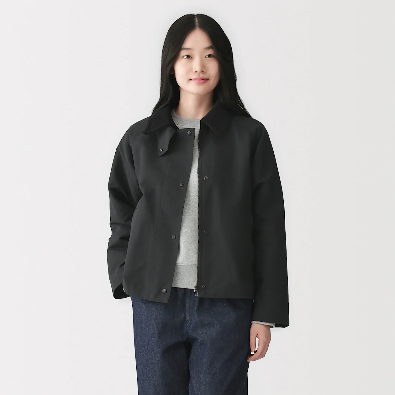 Water Repellent Corduroy Collar Short Blouson - Image 11