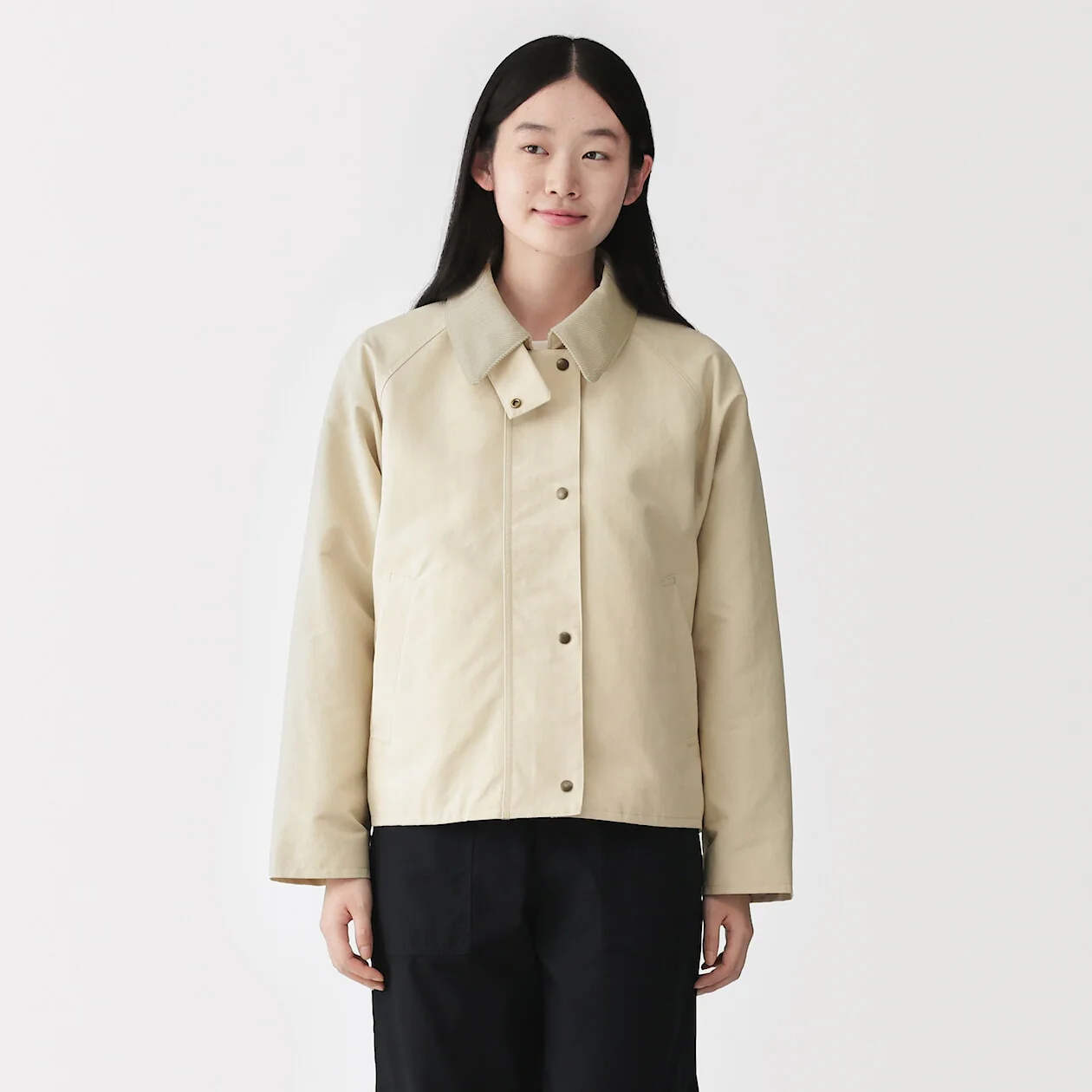 Water Repellent Corduroy Collar Short Blouson - Image 16