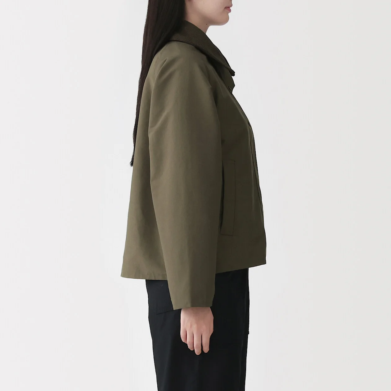 Water Repellent Corduroy Collar Short Blouson - Image 3