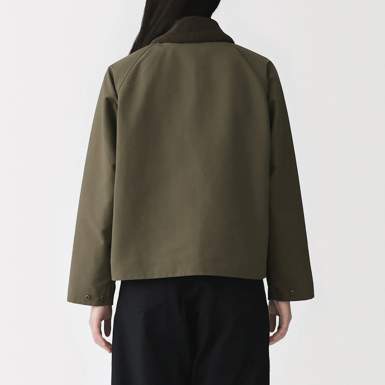 Water Repellent Corduroy Collar Short Blouson - Image 4