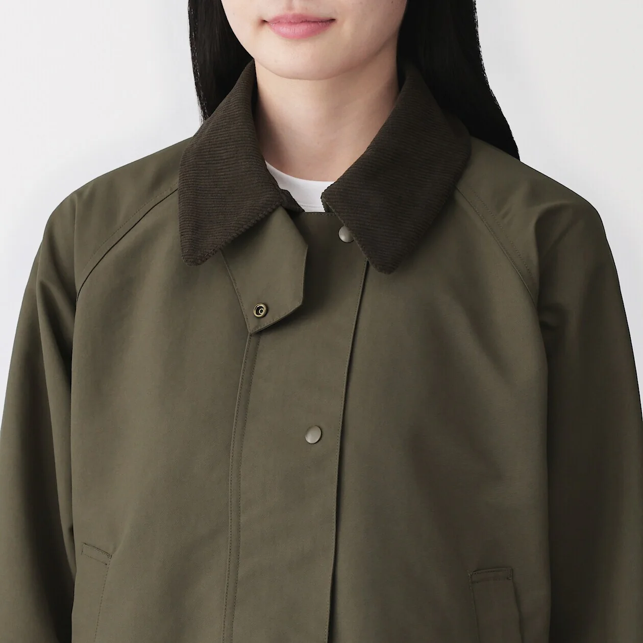 Water Repellent Corduroy Collar Short Blouson - Image 5