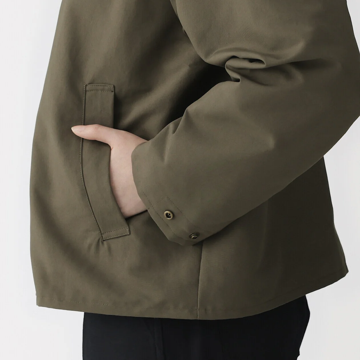 Water Repellent Corduroy Collar Short Blouson - Image 7