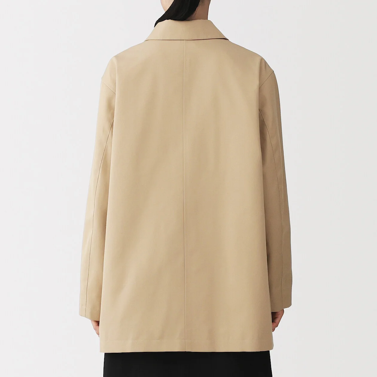 Water Repellent Cotton Twill Stand Fall Collar Half Coat - Image 5