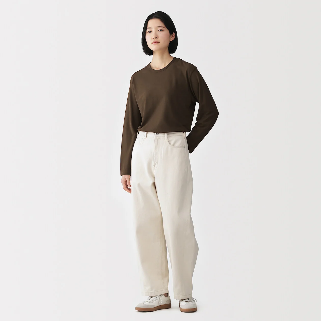 High Twisted Yarn Jersey Crew Neck Long Sleeve T-Shirt - Image 25