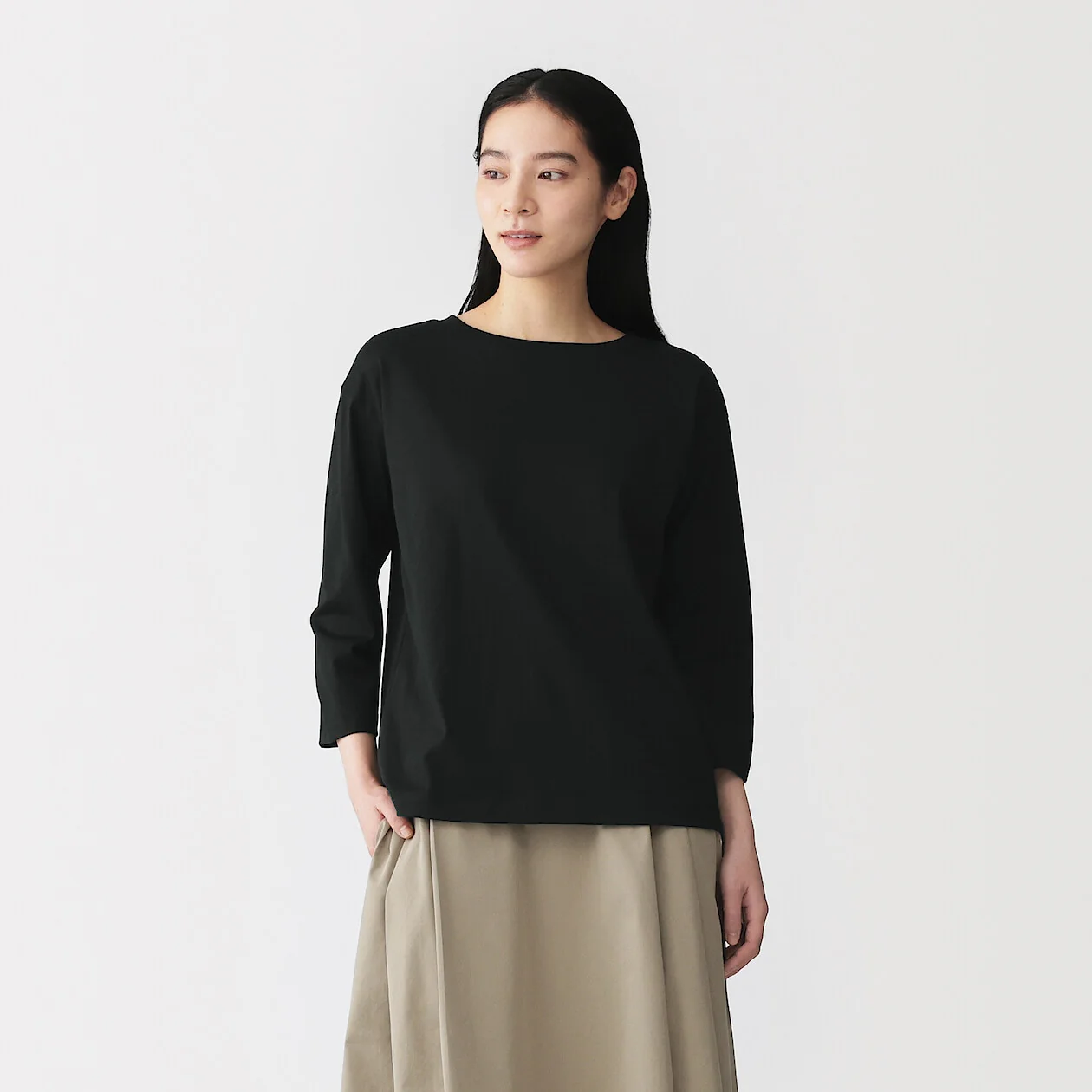 Jersey Boatneck 3/4 Sleeve T-Shirt - Image 24
