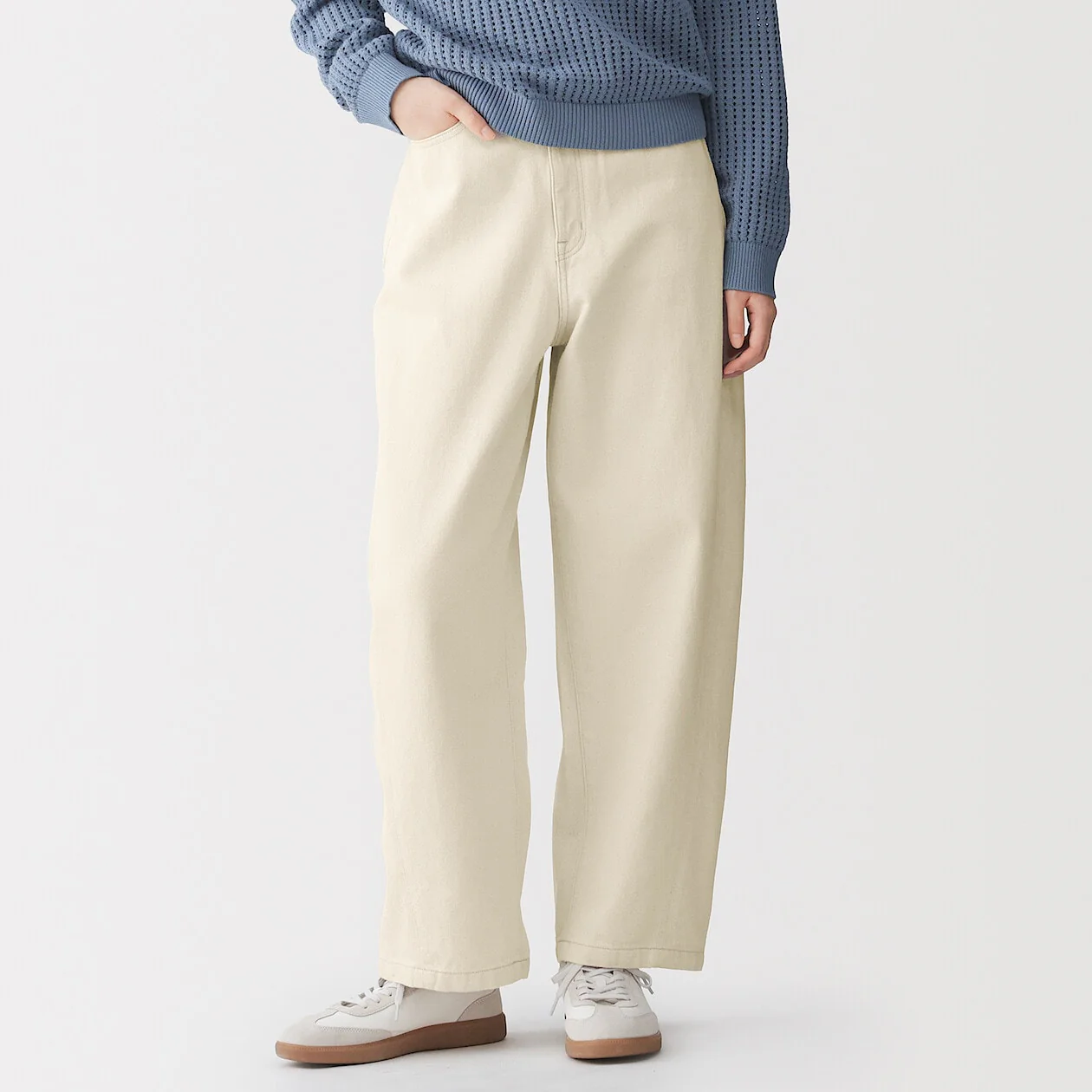 Kapok Blended Cocoon Pants - Natural