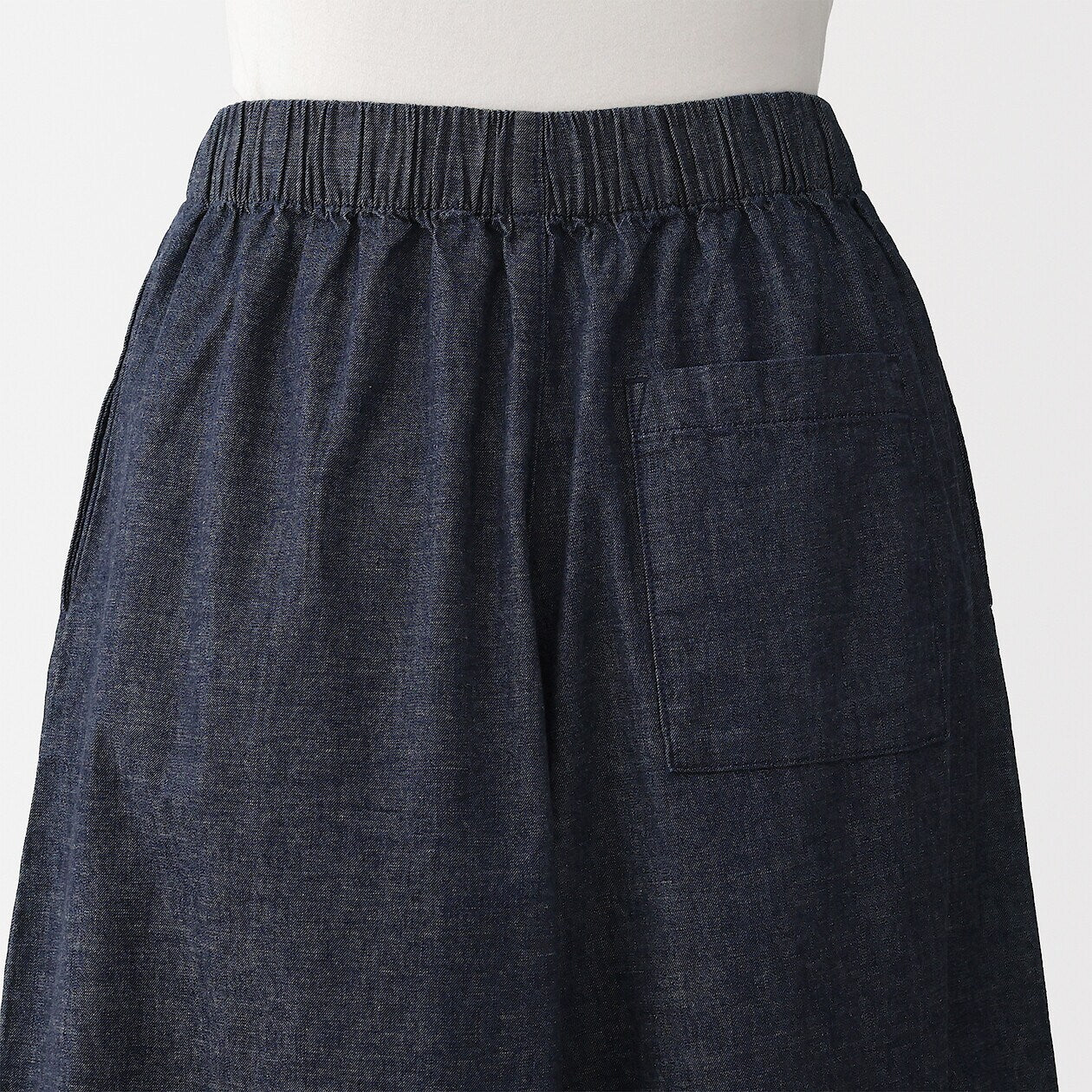 Kapok Blended Denim Lightweight Denim Skirt Pants - Image 6