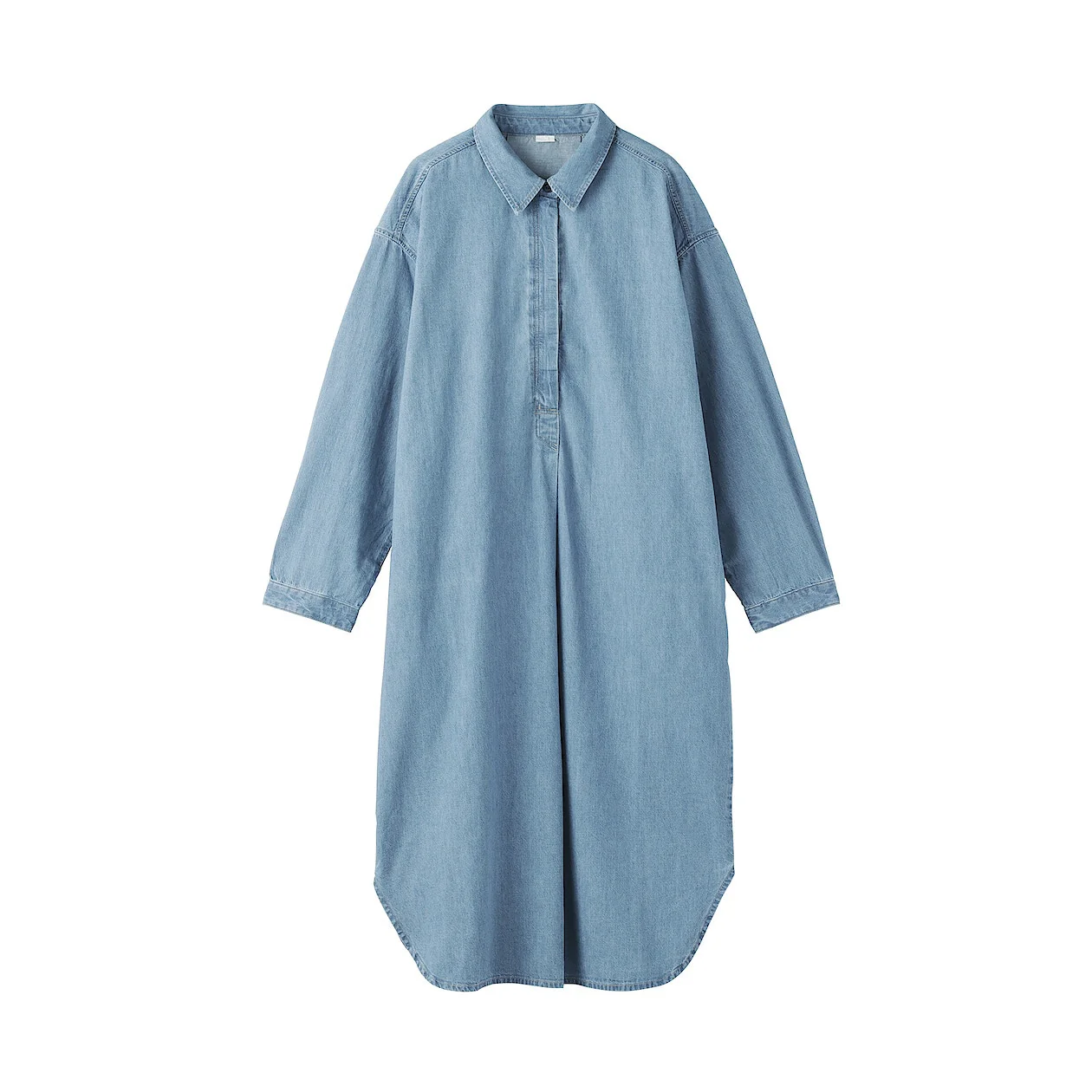 Kapok Blended Lightweight Denim Long Sleeve Dress - Image 6
