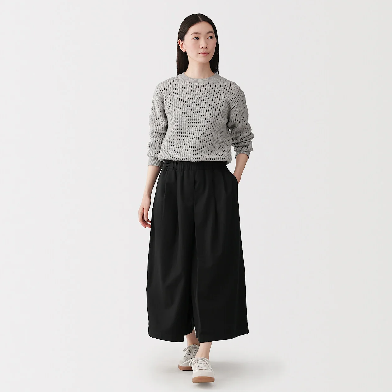 Kapok Blended Lightweight Twill Skirt Pants - Image 2