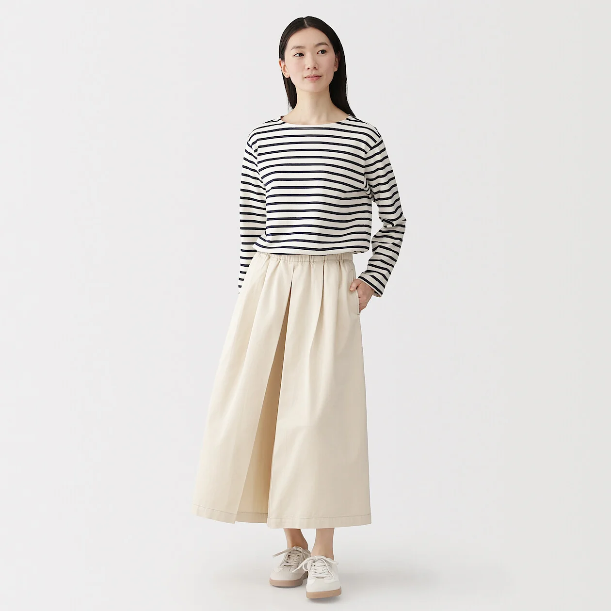 Kapok Blended Lightweight Twill Skirt Pants - Image 7