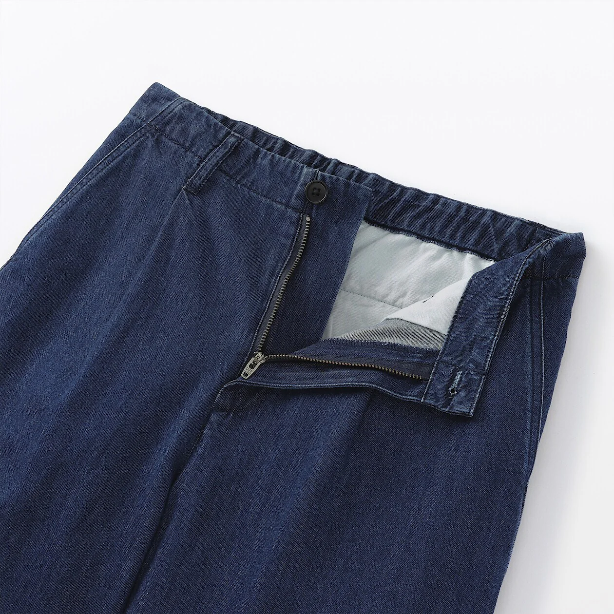 Lightweight Denim Pleated Wide Pants - Image 7