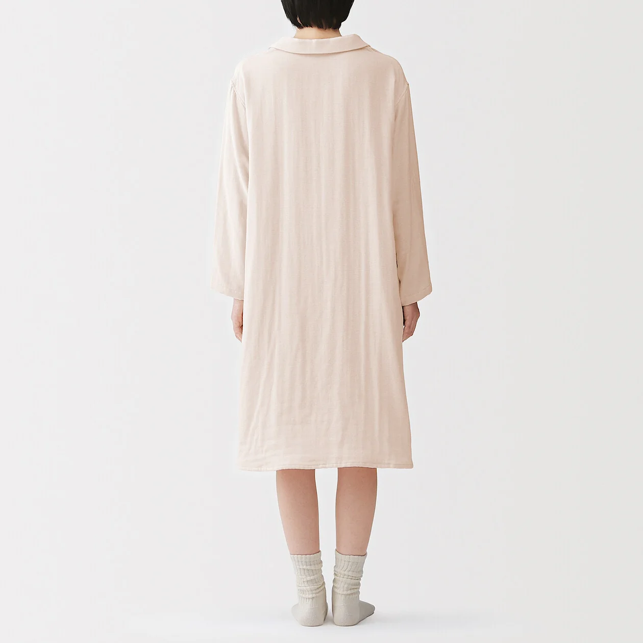 Quadruple Gauze Long-Sleeve Dress - Image 3