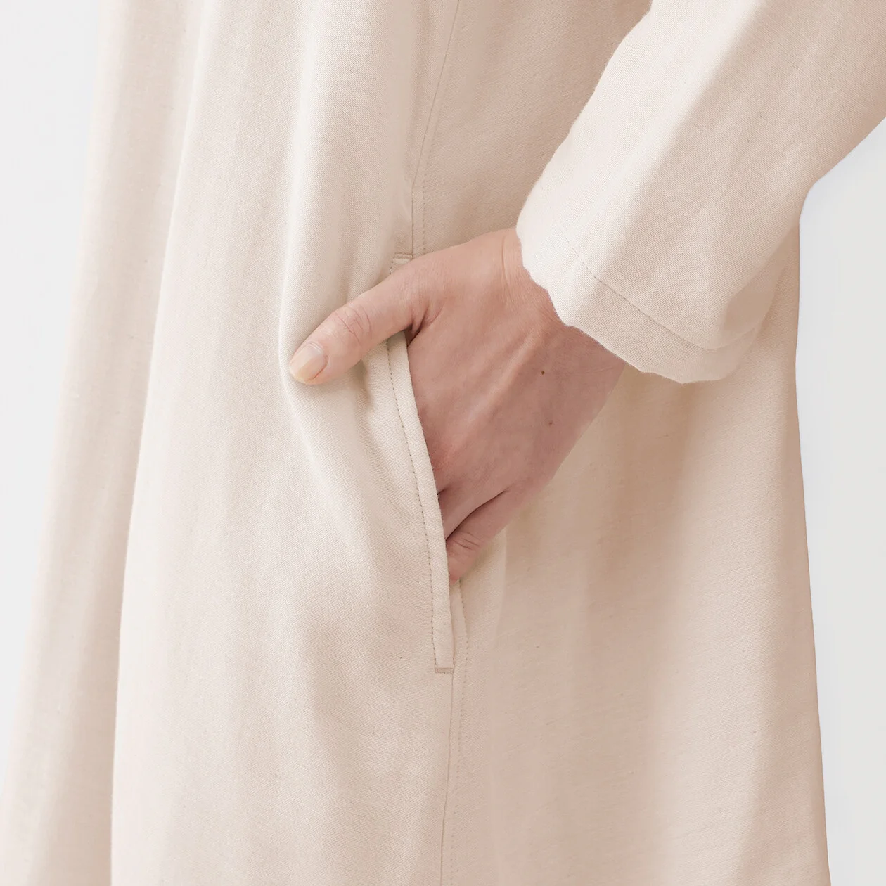 Quadruple Gauze Long-Sleeve Dress - Image 5