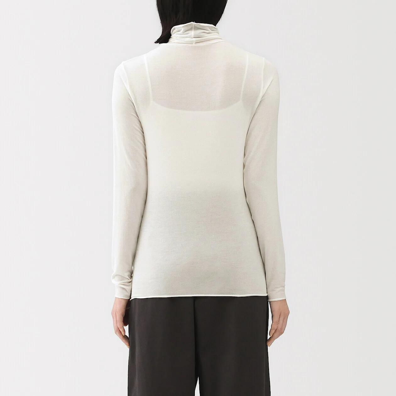 Sheer Turtleneck Long Sleeve T-Shirt - Image 13