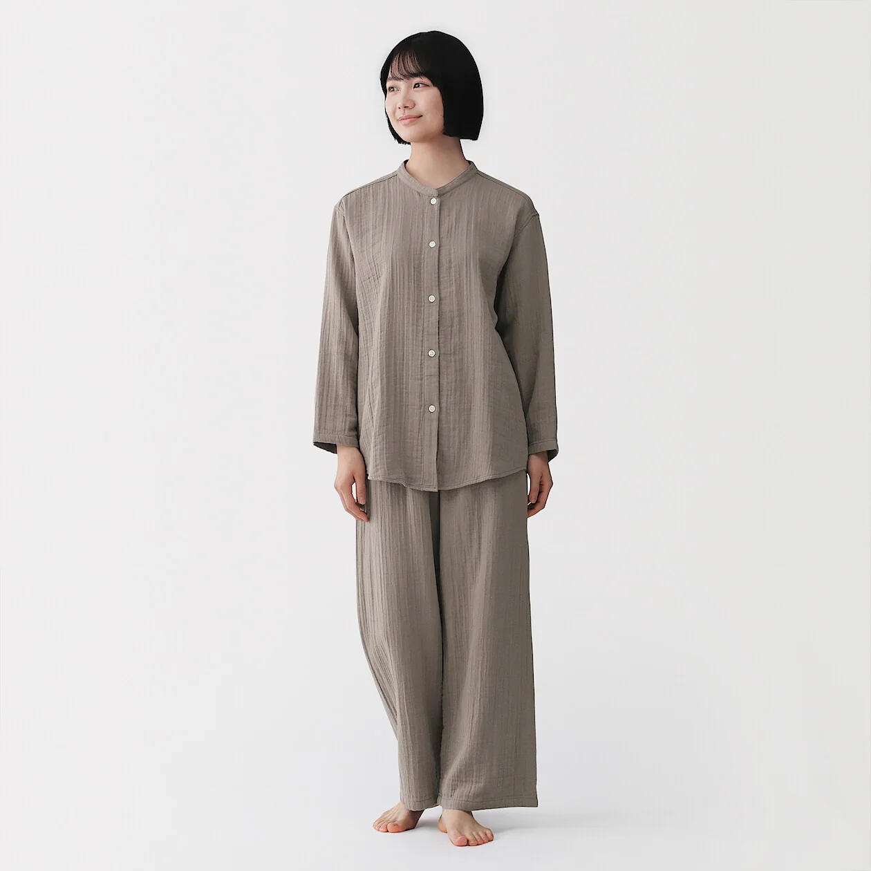Side Seamless Cheesecloth Gauze Long-Sleeve Pyjamas - Image 12