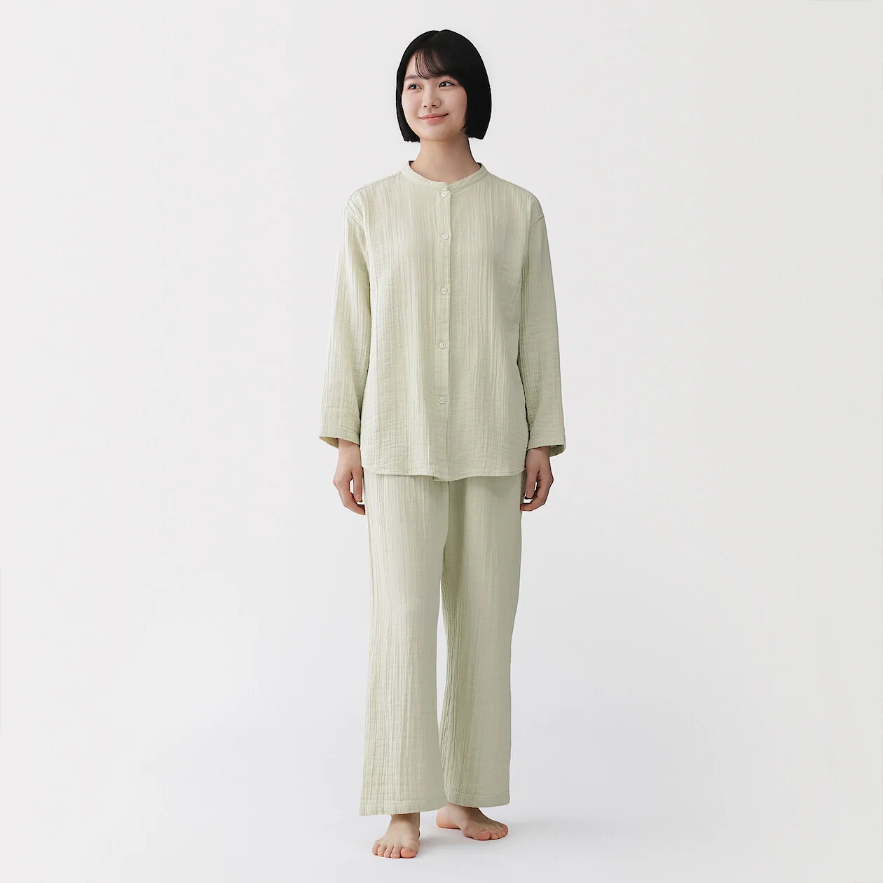 Side Seamless Cheesecloth Gauze Long-Sleeve Pyjamas - Image 15