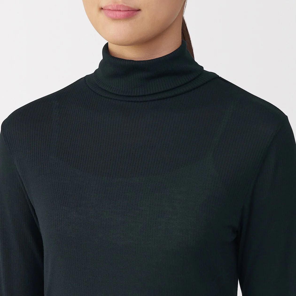 Silk Blend Sheer Turtleneck Long Sleeve T-Shirt - Image 24