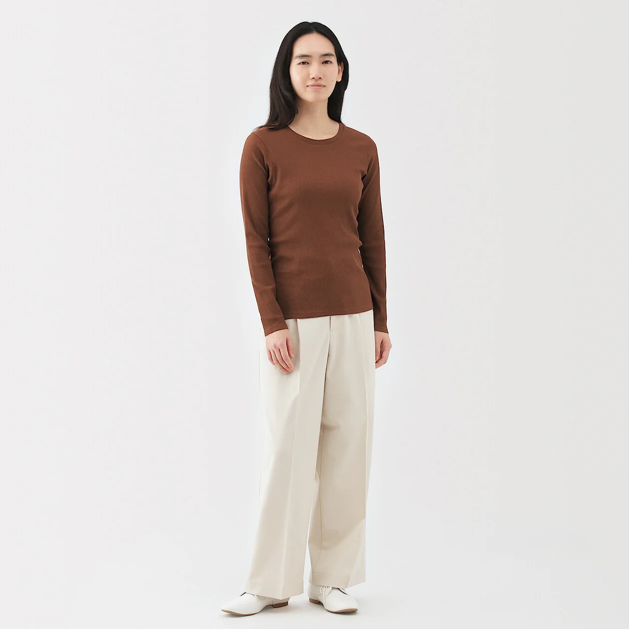 Smooth Ribbed Long Sleeve T-Shirt - Image 10