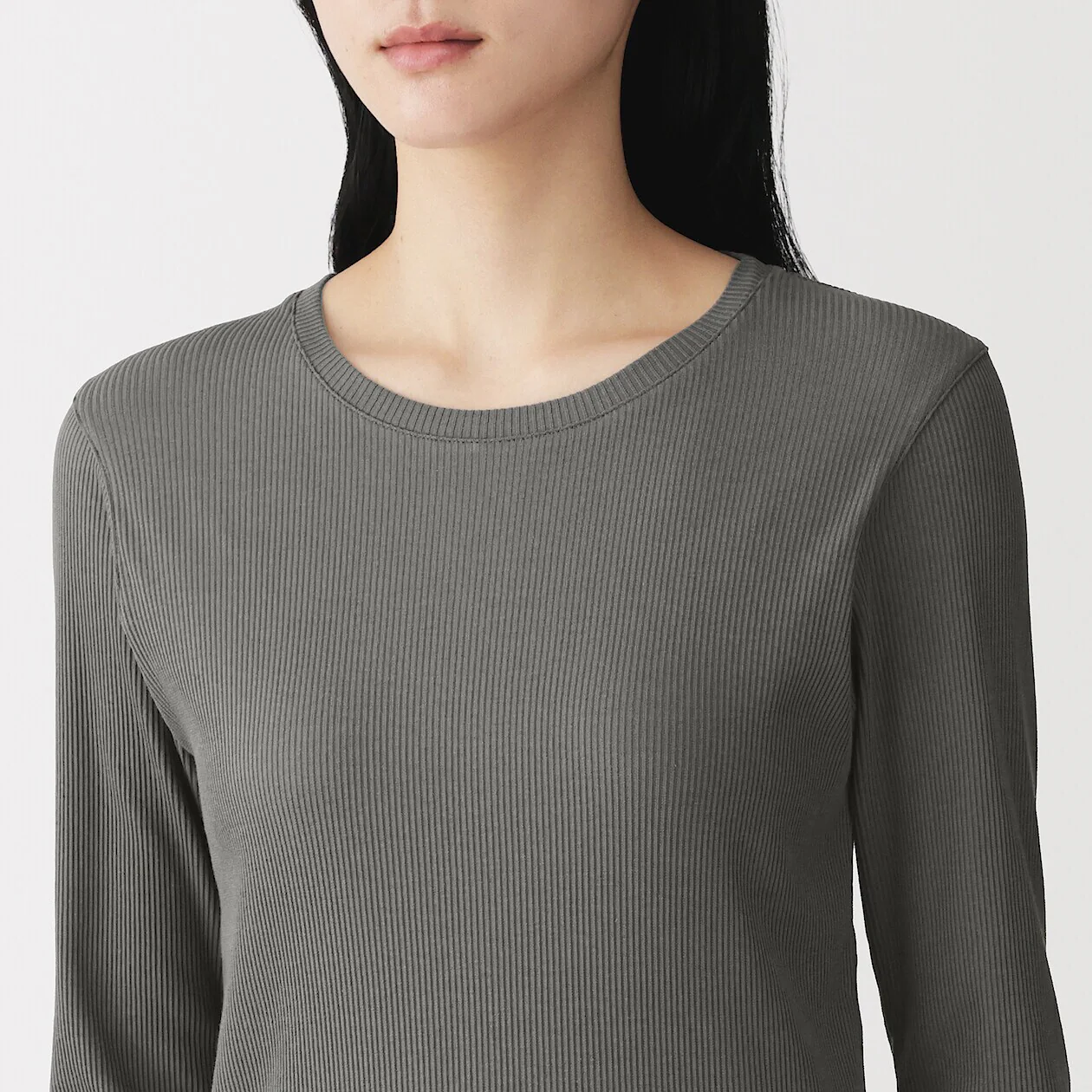 Smooth Ribbed Long Sleeve T-Shirt - Image 17